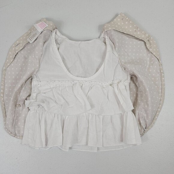 Newborn Baby Girls 6-12 M Ruffled Dress White Polka Dot Bows Summer Cute Formal - Picture 3 of 16